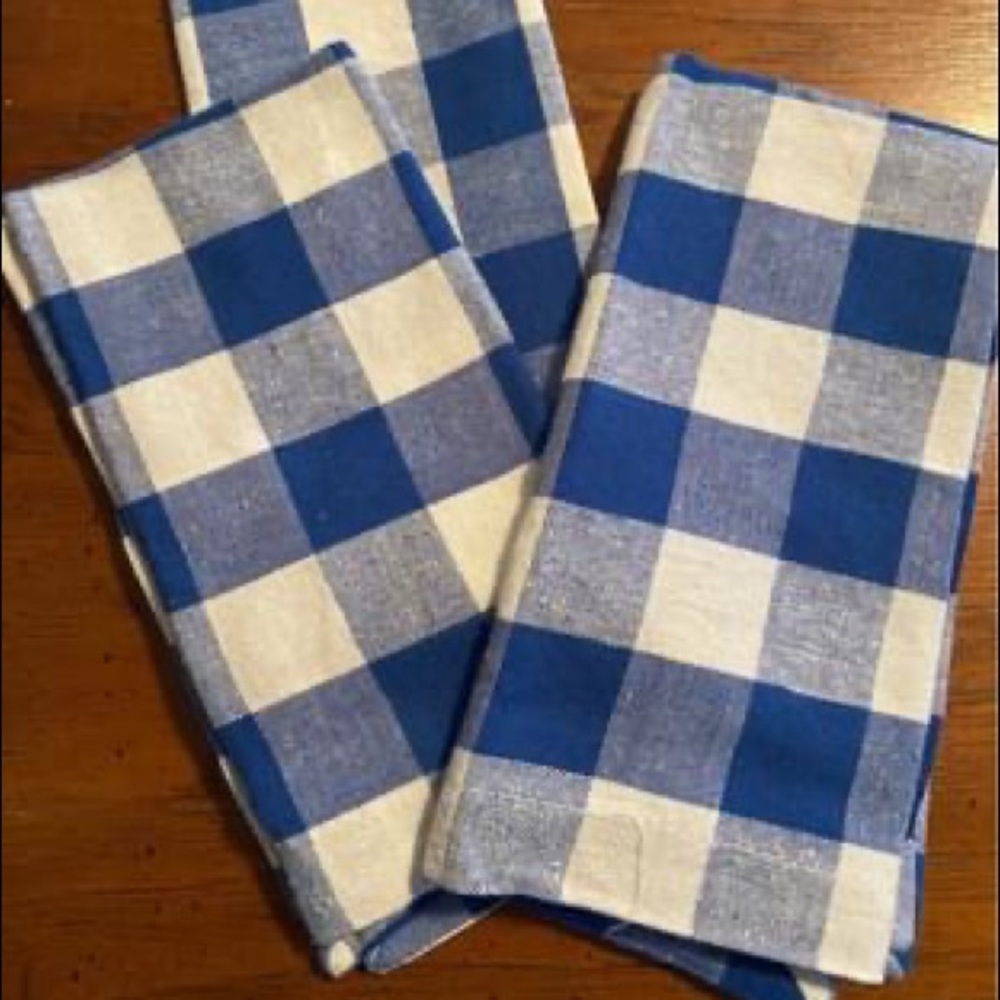 Fabric Napkins | blue checkered dinner | qty 30